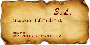 Stocker Lóránt névjegykártya