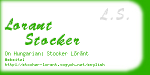lorant stocker business card